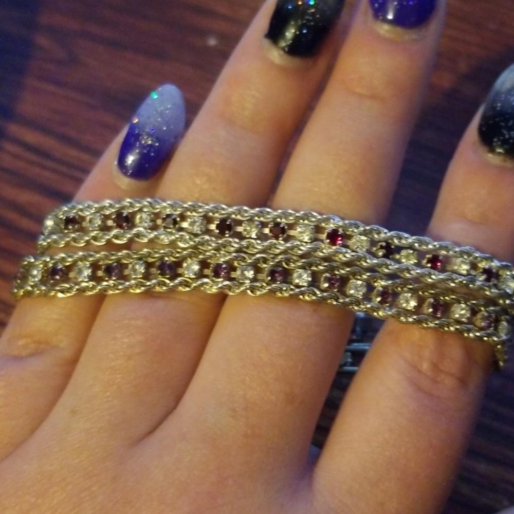 Gold and silver tone bracelets